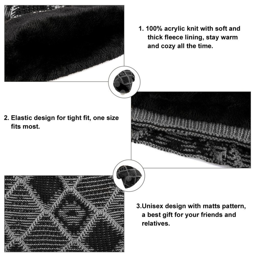 Beanie Hat Knit Hat Winter Skull Wool Hat - Picture 4 of 5